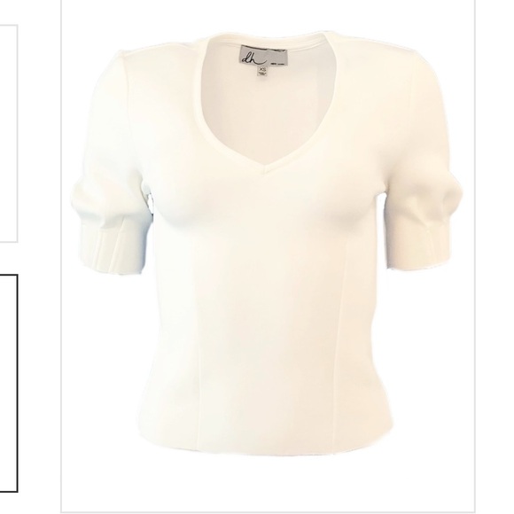 dh NEW YORK Cream Fitted Ribbed Blouse - Picture 2 of 3